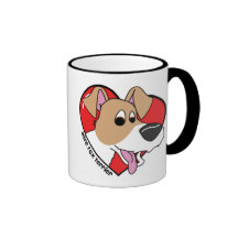 I Liebe mein Drahtfox-Terrier-Becher (Cartoon) Kaffeetasse
