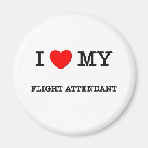 I Liebe mein FLUGBEGLEITER Kühlschrankmagnet
