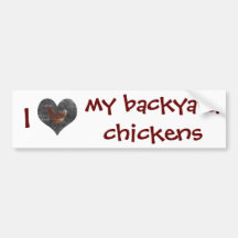 I Liebe mein Hinterhof-Huhn-Stoßaufkleber Auto Sticker