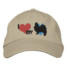 I Liebe mein japanischer Chin gestickter Hut Baseballcap