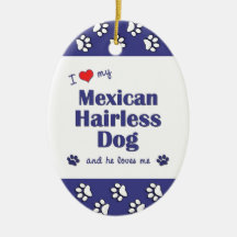 I Liebe mein mexikanischer unbehaarter Hund (männl Ornamente
