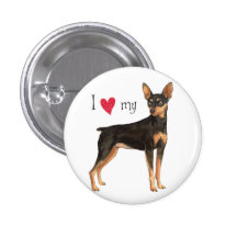 I Liebe mein MiniaturPinscher Anstecknadelbutton