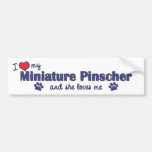 I Liebe mein MiniaturPinscher (weiblicher Hund) Auto Sticker