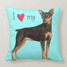 I Liebe mein MiniaturPinscher Zierkissen