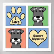I Liebe mein MiniaturSchnauzer Poster