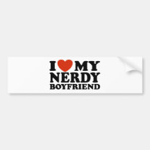 I Liebe mein Nerdy Freund Autoaufkleber
