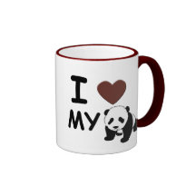 I LIEBE MEIN PANDA KAFFEEHAFERL