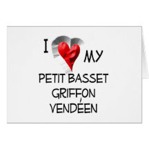 I Liebe mein Petit Dachshund Griffon Vendeen Grußkarte