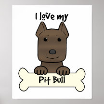 I Liebe mein Pitbull Plakatdrucke