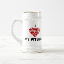 I LIEBE MEIN PITBULL STEIN TEEHAFERL