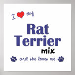 I Liebe mein Plakat der Ratten-Terrier-Mischungs-(