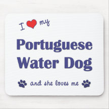 I Liebe mein portugiesischer Wasser-Hund (weiblich Mousepad