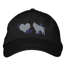 I Liebe mein Schipperke gestickter Hut (Schwarzes) Bestickte Baseballkappen