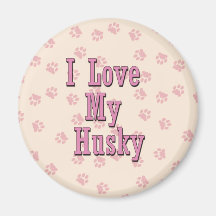 I Liebe mein Schlittenhund Magnets