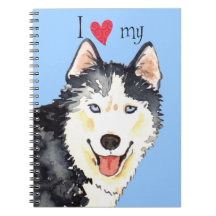 I Liebe mein Schlittenhund Spiral Notizbuch