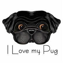 I Liebe mein schwarzer Mops Fotoskulpturen