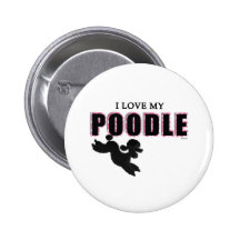 I Liebe mein schwarzer Pudel Button