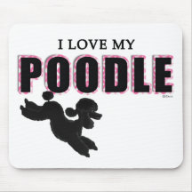 I Liebe mein schwarzer Pudel Mousepad