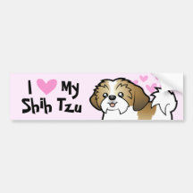 I Liebe mein Shih Tzu (Welpe geschnitten) Auto Sticker