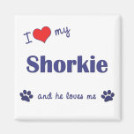 I Liebe mein Shorkie (männlicher Hund) Kühlschrankmagnet