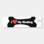 I Liebe mein Sleddog - Hundeknochen Auto Aufkleber