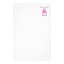 I Liebe mein Vati (rosa Bär) Individuelles Büropapier