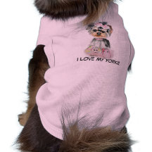 I Liebe mein Yorkie Hundehemd Hund T-shirt