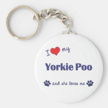 I Liebe mein Yorkie Poo (weiblicher Hund) Schlüsselanhänger