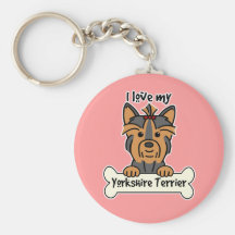 I Liebe mein Yorkshire-Terrier Schlüsselbänder