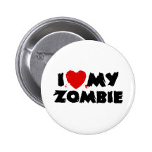 I Liebe mein Zombie Anstecknadelbuttons