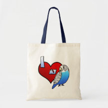I Liebe meine Budgie Tasche