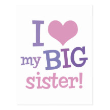 I Liebe meine große Schwester Postkarte