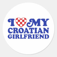 I Liebe meine kroatische Freundin Runde Sticker