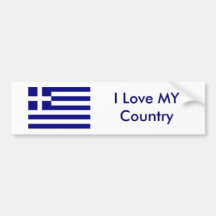 I Liebe MEINE Land-Griechenland-Flagge das MUSEUM  Auto Sticker