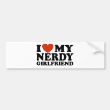 I Liebe meine Nerdy Freundin Autoaufkleber
