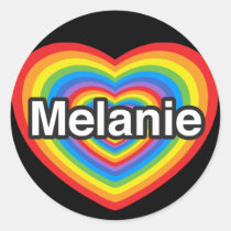 I Liebe Melanie. Liebe I Sie Melanie. Herz aufkleber