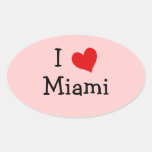 I Liebe Miami Ovale Aufkleber