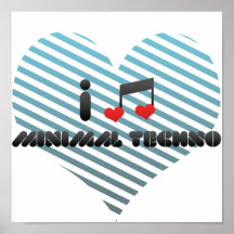 I Liebe minimales Techno Posterdrucke