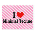 I Liebe minimales Techno Postkarten