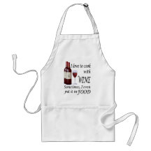 I Liebe, mit Wein - sogar in der Nahrung zu kochen Schürze