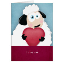 I Liebe-Mutterschafniedliche Valentine-Schaf-Karte