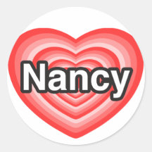 I Liebe Nancy. Liebe I Sie Nancy. Herz Runder Sticker