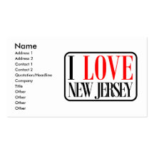 I Liebe-New-Jersey Entwurf Visitenkartenvorlagen