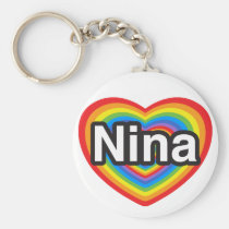 I Liebe Nina. Liebe I Sie Nina. Herz schlüsselanhänger