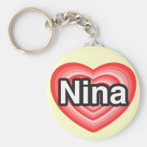 I Liebe Nina. Liebe I Sie Nina. Herz schlüsselanhänger