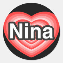 I Liebe Nina. Liebe I Sie Nina. Herz Stickers