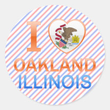 I Liebe Oakland, IL Runde Sticker