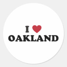 I Liebe Oakland Kalifornien Runde Sticker