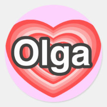 I Liebe Olga. Liebe I Sie Olga. Herz Aufkleber