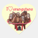 I Liebe-Orang-Utans Herzaufkleber